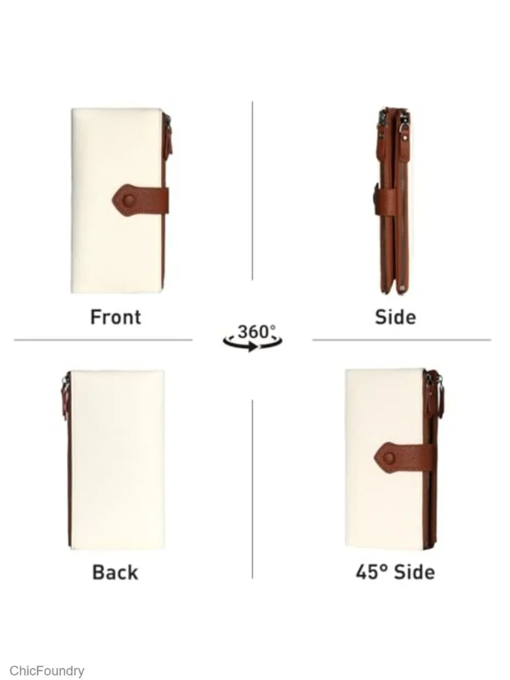Women PU Leather Large Capacity RFID Blocking Bifold Wallet with Coin Pocket